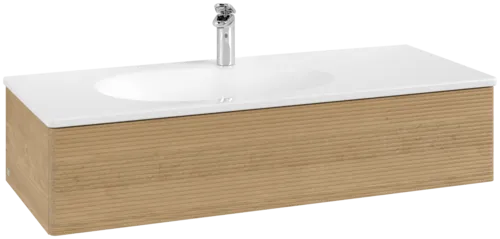 VILLEROY BOCH Toaletní skříňka Antao, 1 zásuvka, 1188 x 256 x 493 mm, strukturované čelo, medový dub #K03100HN