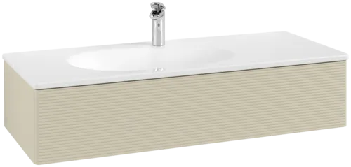 VILLEROY BOCH Toaletní skříňka Antao, 1 zásuvka, 1188 x 256 x 493 mm, přední strana s konstrukcí, hedvábně šedý matný lak #K03100HJ