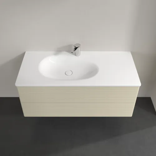 VILLEROY BOCH Toaletní skříňka Antao, 2 výsuvy, 1188 x 504 x 492 mm, přední strana s konstrukcí, hedvábně šedý matný lak #K06100HJ, obrázek 4
