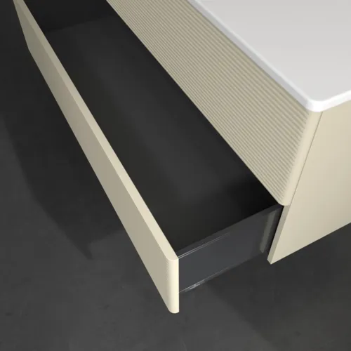 VILLEROY BOCH Toaletní skříňka Antao, 2 výsuvy, 1188 x 504 x 492 mm, přední strana s konstrukcí, hedvábně šedý matný lak #K06100HJ, obrázek 6