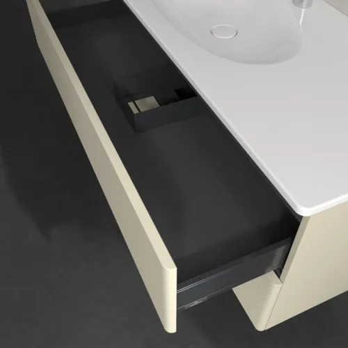 VILLEROY BOCH Toaletní skříňka Antao, 2 výsuvy, 1188 x 504 x 492 mm, přední strana s konstrukcí, hedvábně šedý matný lak #K06100HJ, obrázek 7