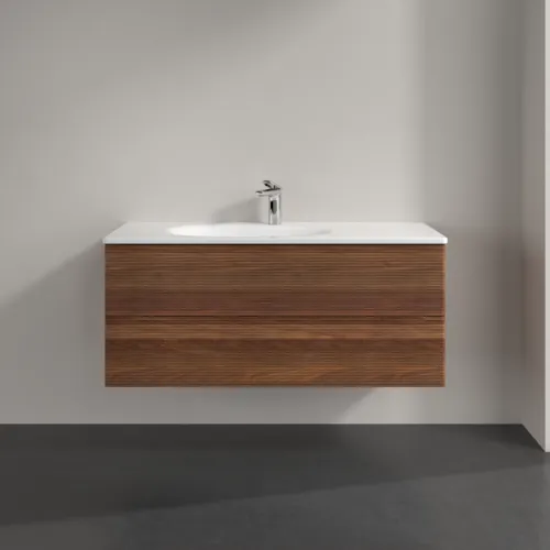 VILLEROY BOCH Toaletní skříňka Antao, 2 výsuvy, 1188 x 504 x 492 mm, strukturovaná přední část, teplý ořech #K06100HM, obrázek 3