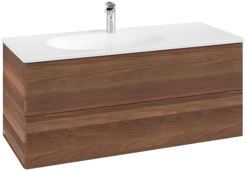 VILLEROY BOCH Toaletní skříňka Antao, 2 výsuvy, 1188 x 504 x 492 mm, strukturovaná přední část, teplý ořech #K06100HM