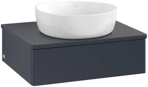 VILLEROY BOCH Toaletní skříňka Antao, 1 zásuvka, 600 x 190 x 500 mm, přední strana bez konstrukce, Midnight Blue Matt Lacquer / Midnight Blue Matt Lacquer #K07010HG