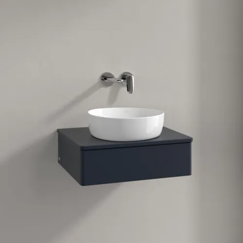 VILLEROY BOCH Toaletní skříňka Antao, 1 zásuvka, 600 x 190 x 500 mm, přední strana bez konstrukce, Midnight Blue Matt Lacquer / Midnight Blue Matt Lacquer #K07010HG, obrázek 2