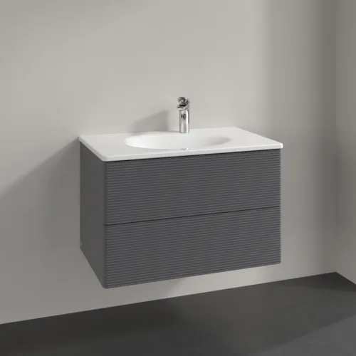 VILLEROY BOCH Toaletní skříňka Antao, 2 výsuvy, 788 x 504 x 496 mm, strukturovaná přední strana, antracitový matný lak #K04100GK, obrázek 2
