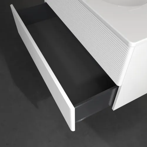 VILLEROY BOCH Toaletní skříňka Antao, 2 výsuvy, 988 x 504 x 496 mm, texturovaná přední část, bílý matný lak #K05100MT, obrázek 5