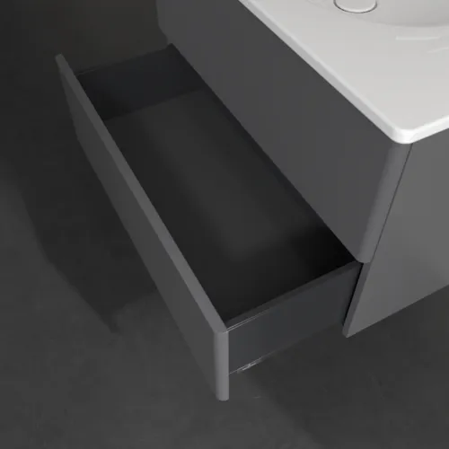 VILLEROY BOCH Toaletní skříňka Antao, 2 výsuvy, 788 x 504 x 496 mm, přední strana bez konstrukce, antracitový matný lak #K04000GK, obrázek 6