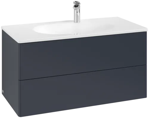 VILLEROY BOCH Toaletní skříňka Antao, 2 výsuvy, 988 x 504 x 496 mm, přední strana bez konstrukce, matný lak Midnight Blue #K05000HG