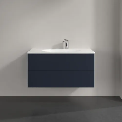 VILLEROY BOCH Toaletní skříňka Antao, 2 výsuvy, 988 x 504 x 496 mm, přední strana bez konstrukce, matný lak Midnight Blue #K05000HG, obrázek 3