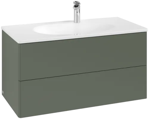 VILLEROY BOCH Toaletní skříňka Antao, 2 výsuvy, 988 x 504 x 496 mm, přední strana bez konstrukce, listově zelený matný lak #K05000HL