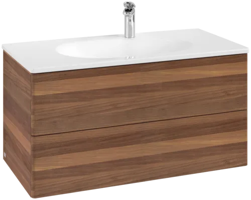 VILLEROY BOCH Toaletní skříňka Antao, 2 výsuvy, 988 x 504 x 496 mm, přední strana bez konstrukce, teplý ořech #K05000HM