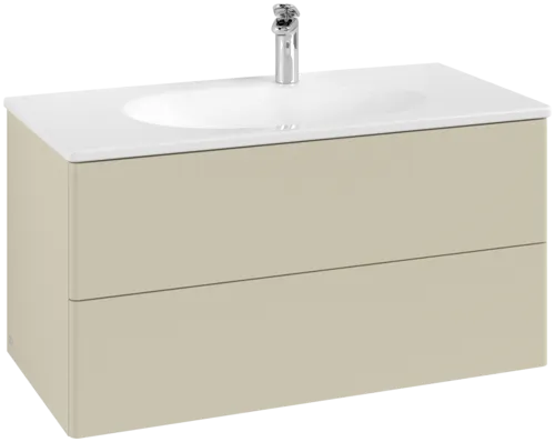 VILLEROY BOCH Toaletní skříňka Antao, 2 výsuvy, 988 x 504 x 496 mm, přední strana bez konstrukce, hedvábně šedý matný lak #K05000HJ