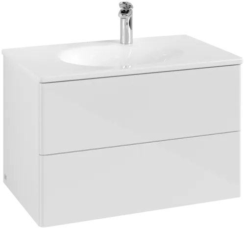 VILLEROY BOCH Toaletní skříňka Antao, 2 výsuvy, 788 x 504 x 496 mm, přední strana bez konstrukce, lesklý bílý lak #K04000GF