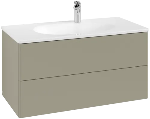 VILLEROY BOCH Toaletní skříňka Antao, 2 výsuvy, 988 x 504 x 496 mm, přední strana bez konstrukce, matný lak Stone Grey #K05000HK