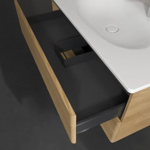 VILLEROY BOCH Toaletní skříňka Antao, 2 výsuvy, 988 x 504 x 496 mm, přední strana bez konstrukce, medový dub #K05000HN, obrázek 7