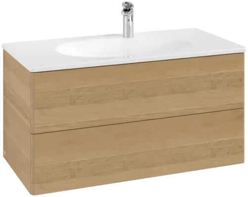 VILLEROY BOCH Toaletní skříňka Antao, 2 výsuvy, 988 x 504 x 496 mm, přední strana bez konstrukce, medový dub #K05000HN