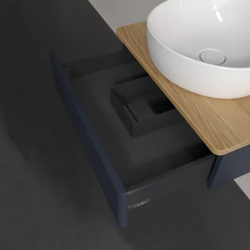VILLEROY BOCH Toaletní skříňka Antao, 1 zásuvka, 600 x 190 x 500 mm, přední strana bez konstrukce, Midnight Blue Matt Lacquer / Honey Oak #K07011HG, obrázek 7