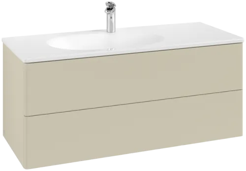 VILLEROY BOCH Toaletní skříňka Antao, 2 výsuvy, 1188 x 504 x 492 mm, přední strana bez konstrukce, hedvábně šedý matný lak #K06000HJ
