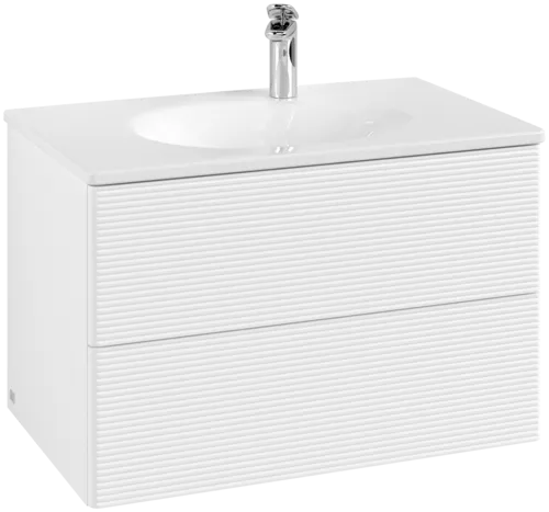 VILLEROY BOCH Toaletní skříňka Antao, 2 výsuvy, 788 x 504 x 496 mm, texturovaná přední část, bílý matný lak #K04100MT