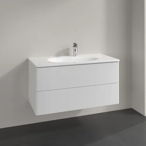 VILLEROY BOCH Toaletní skříňka Antao, 2 výsuvy, 988 x 504 x 496 mm, přední strana bez konstrukce, lesklý bílý lak #K05000GF, obrázek 2