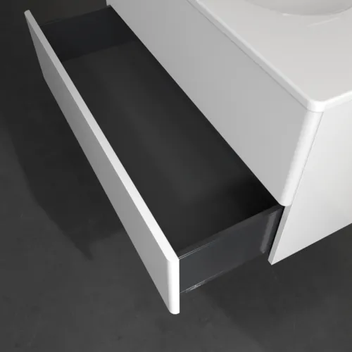 VILLEROY BOCH Toaletní skříňka Antao, 2 výsuvy, 988 x 504 x 496 mm, přední strana bez konstrukce, lesklý bílý lak #K05000GF, obrázek 5