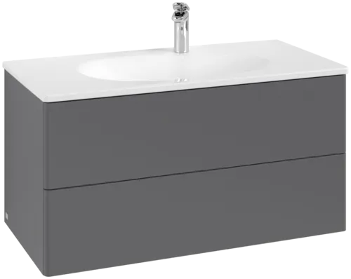VILLEROY BOCH Toaletní skříňka Antao, 2 výsuvy, 988 x 504 x 496 mm, přední strana bez konstrukce, antracitový matný lak #K05000GK