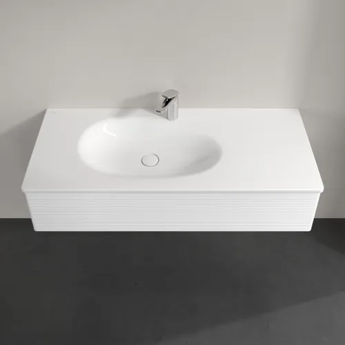 VILLEROY BOCH Toaletní skříňka Antao, 1 zásuvka, 1188 x 256 x 493 mm, texturovaná přední část, bílý matný lak #K03100MT, obrázek 4