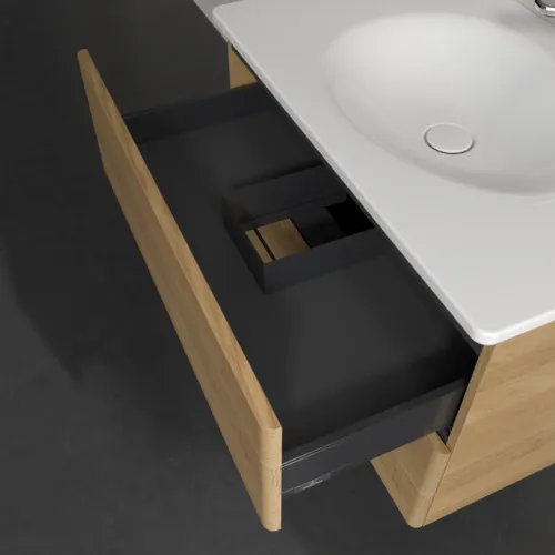 VILLEROY BOCH Toaletní skříňka Antao, 2 výsuvy, 788 x 504 x 496 mm, přední strana bez konstrukce, medový dub #K04000HN, obrázek 7
