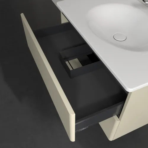 VILLEROY BOCH Toaletní skříňka Antao, 2 výsuvy, 788 x 504 x 496 mm, přední strana bez konstrukce, hedvábně šedý matný lak #K04000HJ, obrázek 7