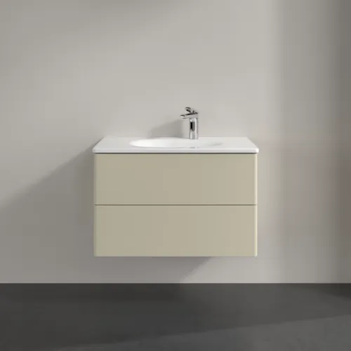 VILLEROY BOCH Toaletní skříňka Antao, 2 výsuvy, 788 x 504 x 496 mm, přední strana bez konstrukce, hedvábně šedý matný lak #K04000HJ, obrázek 3
