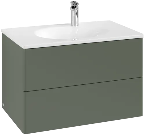 VILLEROY BOCH Toaletní skříňka Antao, 2 výsuvy, 788 x 504 x 496 mm, přední strana bez konstrukce, listově zelený matný lak #K04000HL