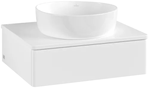 VILLEROY BOCH Toaletní skříňka Antao, 1 zásuvka, 600 x 190 x 500 mm, přední strana bez konstrukce, bílý matný lak / bílý matný lak #K07010MT