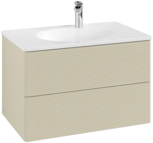 VILLEROY BOCH Toaletní skříňka Antao, 2 výsuvy, 788 x 504 x 496 mm, přední strana s konstrukcí, hedvábně šedý matný lak #K04100HJ