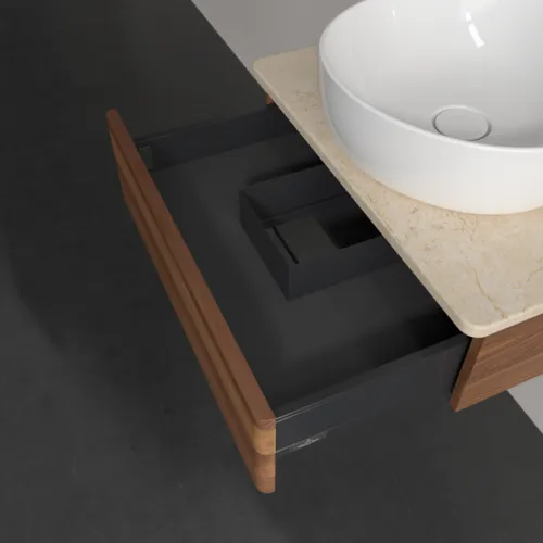 VILLEROY BOCH Toaletní skříňka Antao, 1 zásuvka, 600 x 190 x 500 mm, přední strana bez konstrukce, teplý ořech / Botticino #K07013HM, obrázek 7