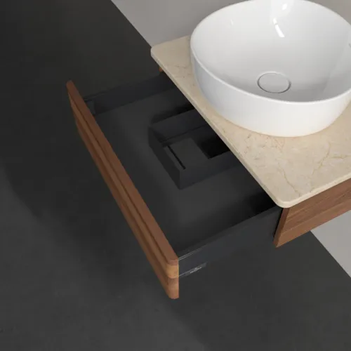 VILLEROY BOCH Toaletní skříňka Antao, 1 zásuvka, 600 x 190 x 500 mm, přední strana bez konstrukce, teplý ořech / Botticino #K07013HM, obrázek 6