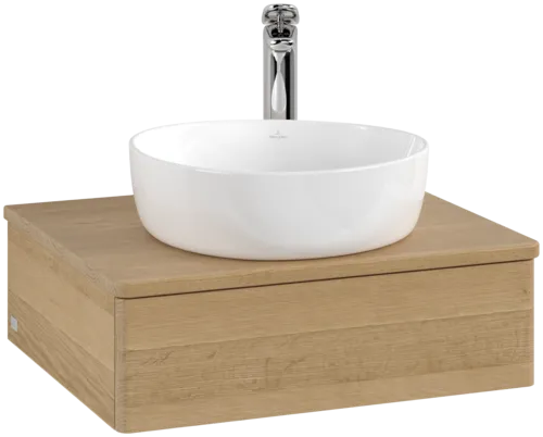 VILLEROY BOCH Toaletní stolek Antao, 1 zásuvka, 600 x 190 x 500 mm, přední strana bez konstrukce, medový dub / medový dub #K07051HN