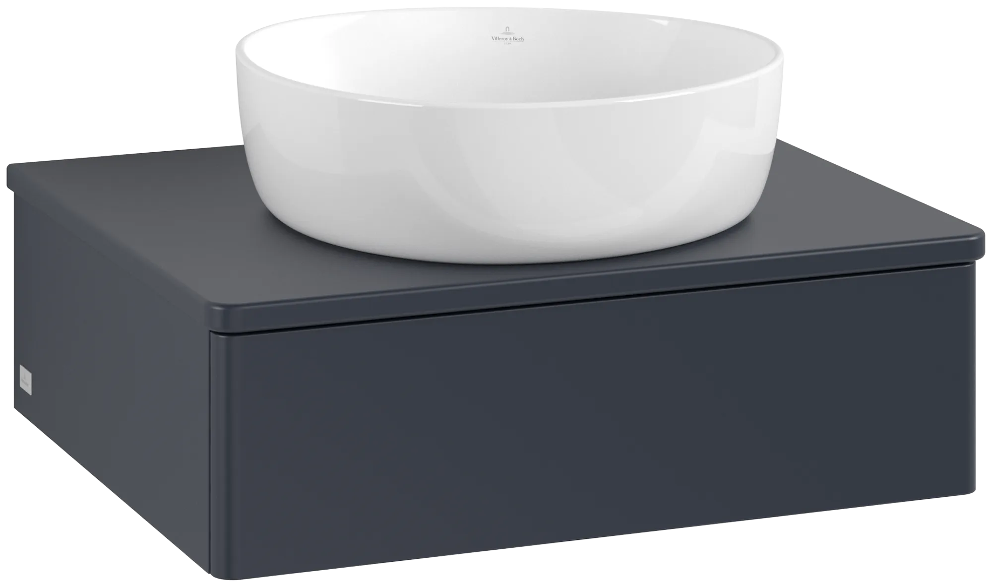 VILLEROY BOCH Toaletní skříňka Antao, 1 zásuvka, 600 x 190 x 500 mm, přední strana bez konstrukce, Midnight Blue Matt Lacquer / Midnight Blue Matt Lacquer #K07050HG