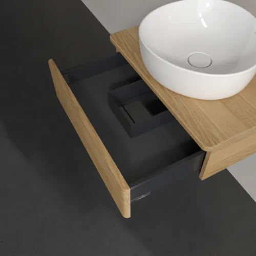 VILLEROY BOCH Toaletní stolek Antao, 1 zásuvka, 600 x 190 x 500 mm, přední strana s konstrukcí, medový dub / medový dub #K07111HN, obrázek 6