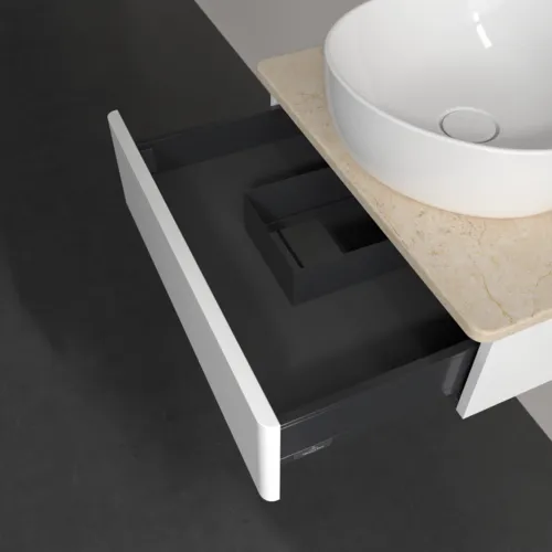 VILLEROY BOCH Toaletní skříňka Antao, 1 zásuvka, 600 x 190 x 500 mm, přední strana bez konstrukce, bílý matný lak / Botticino #K07053MT, obrázek 6
