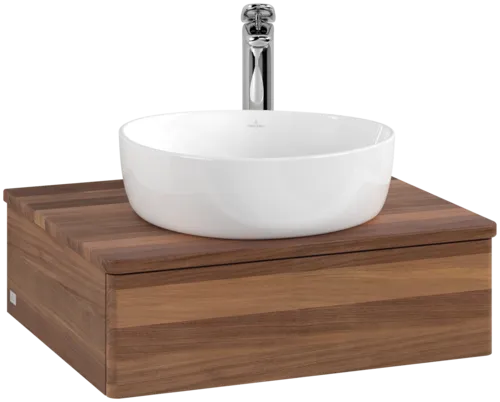 VILLEROY BOCH Toaletní skříňka Antao, 1 zásuvka, 600 x 190 x 500 mm, přední strana bez konstrukce, Teplý ořech / Teplý ořech #K07052HM
