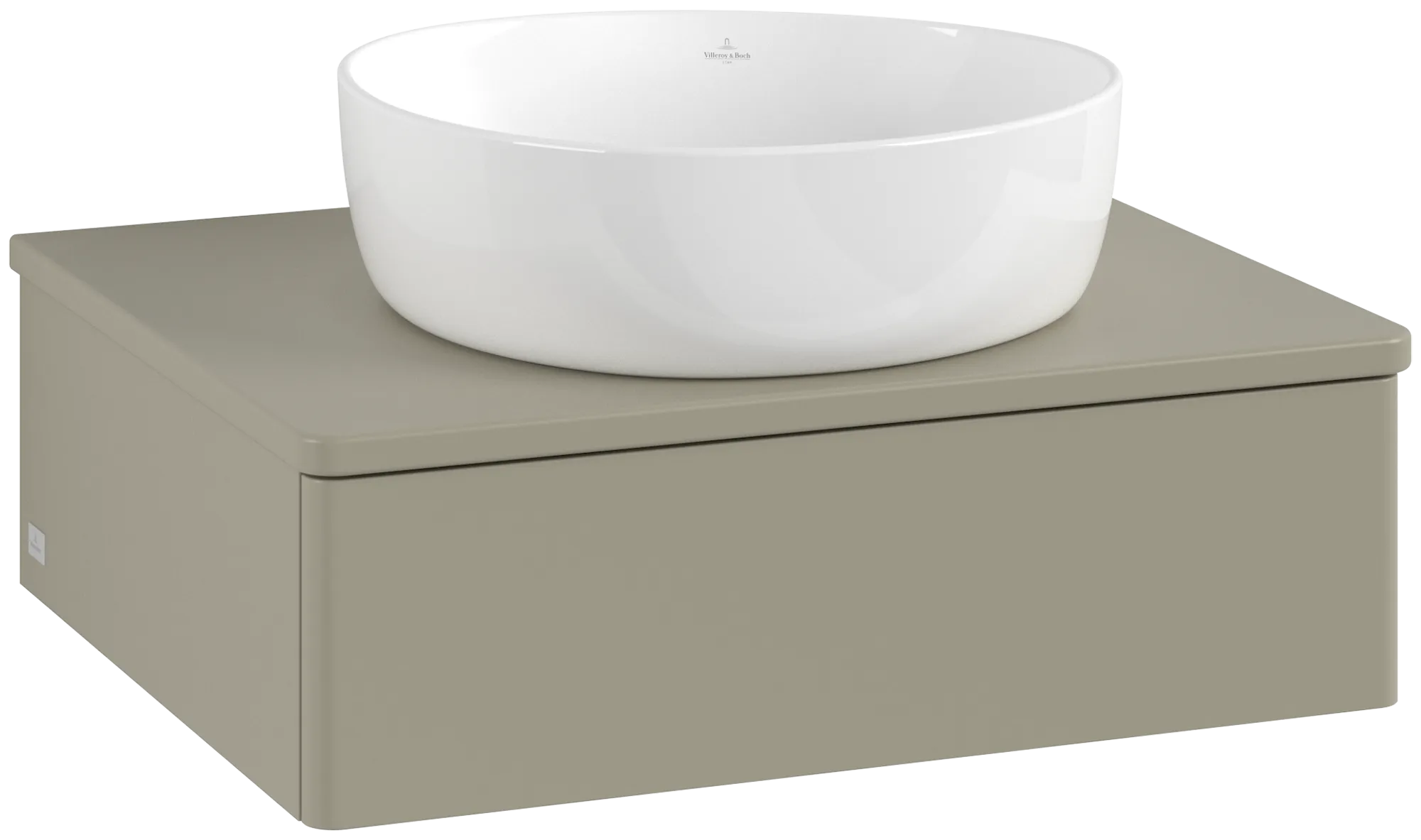 VILLEROY BOCH Toaletní skříňka Antao, 1 zásuvka, 600 x 190 x 500 mm, přední strana bez konstrukce, Stone Grey Matt Lacquer / Stone Grey Matt Lacquer #K07050HK