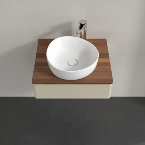 VILLEROY BOCH Toaletní skříňka Antao, 1 zásuvka, 600 x 190 x 500 mm, přední strana bez konstrukce, hedvábně šedý matný lak / teplý ořech #K07052HJ, obrázek 4