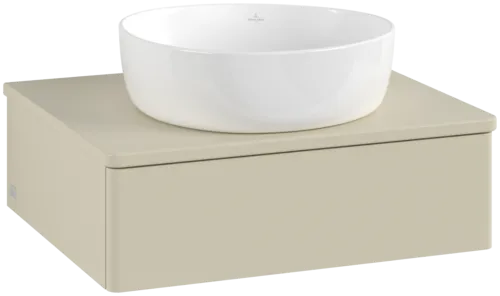 VILLEROY BOCH Toaletní skříňka Antao, 1 zásuvka, 600 x 190 x 500 mm, přední strana bez konstrukce, Silk Grey Matt Lacquer / Silk Grey Matt Lacquer #K07050HJ