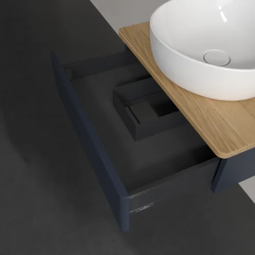 VILLEROY BOCH Toaletní skříňka Antao, 1 zásuvka, 600 x 190 x 500 mm, přední strana bez konstrukce, Midnight Blue Matt Lacquer / Honey Oak #K07051HG, obrázek 7