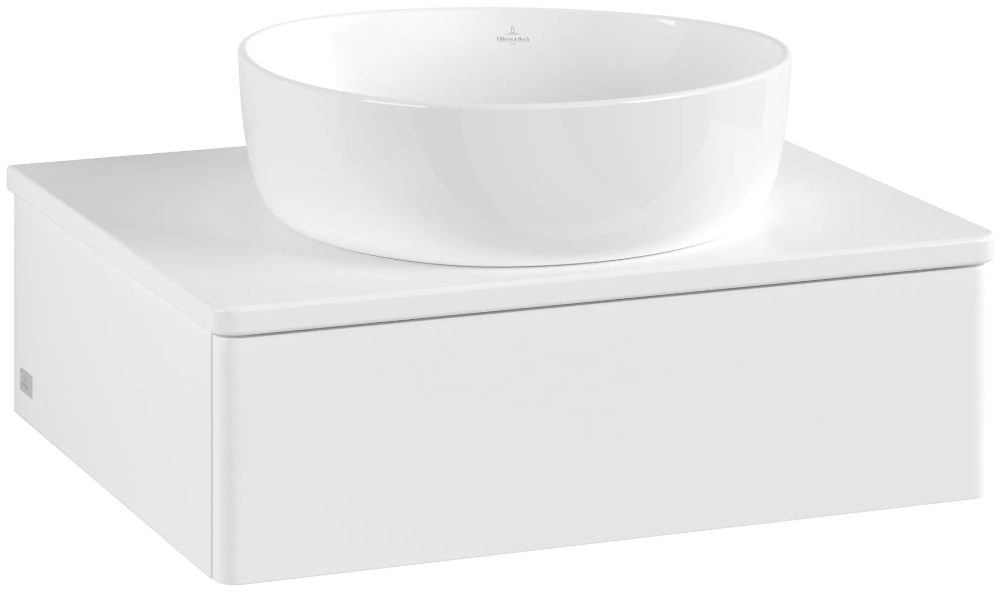 VILLEROY BOCH Toaletní skříňka Antao, 1 zásuvka, 600 x 190 x 500 mm, přední strana bez konstrukce, bílý matný lak / bílý matný lak #K07050MT
