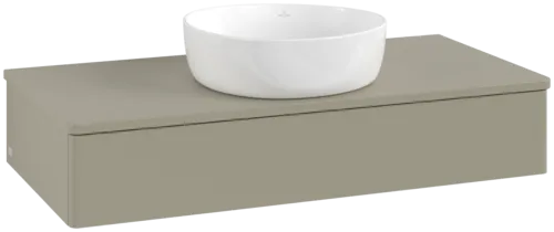 VILLEROY BOCH Toaletní skříňka Antao, 1 zásuvka, 1000 x 190 x 500 mm, přední strana bez konstrukce, Stone Grey Matt Lacquer / Stone Grey Matt Lacquer #K09010HK
