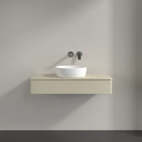 VILLEROY BOCH Toaletní skříňka Antao, 1 zásuvka, 1000 x 190 x 500 mm, přední strana bez konstrukce, Silk Grey Matt Lacquer / Silk Grey Matt Lacquer #K09010HJ, obrázek 3