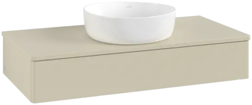 VILLEROY BOCH Toaletní skříňka Antao, 1 zásuvka, 1000 x 190 x 500 mm, přední strana bez konstrukce, Silk Grey Matt Lacquer / Silk Grey Matt Lacquer #K09010HJ