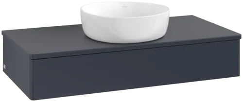 VILLEROY BOCH Toaletní skříňka Antao, 1 zásuvka, 1000 x 190 x 500 mm, přední strana bez konstrukce, Midnight Blue Matt Lacquer / Midnight Blue Matt Lacquer #K09010HG